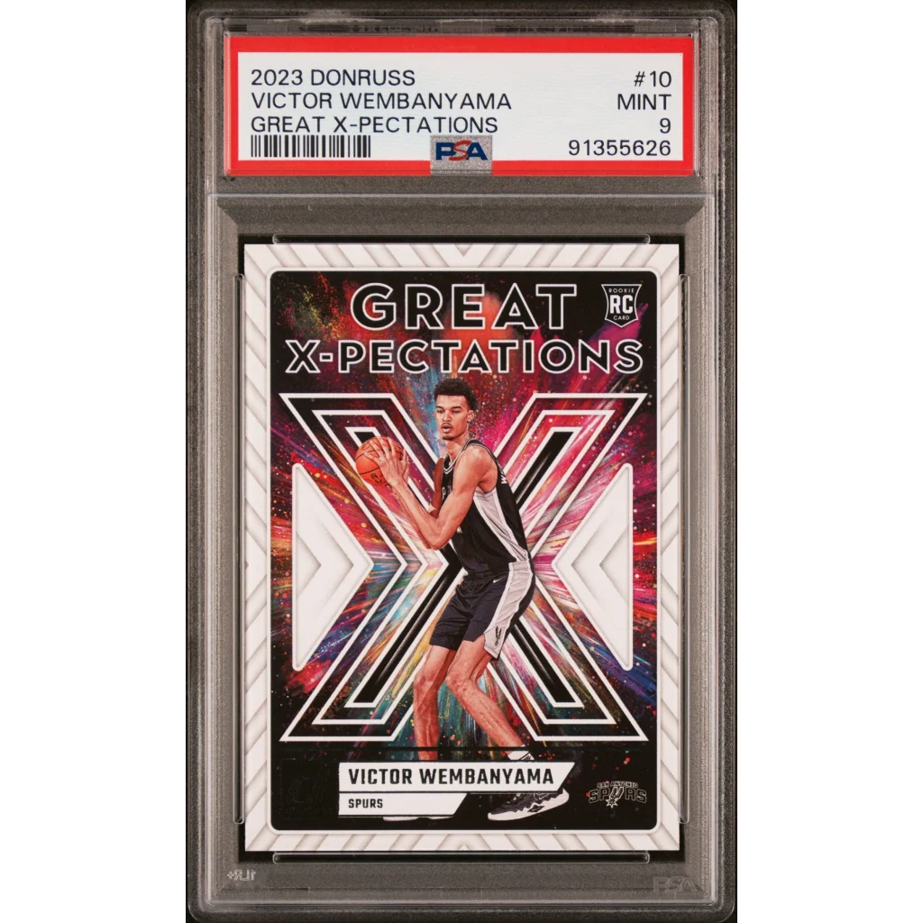 Graded 2023 Panini Donruss Victor Wembanyama Great Xpectations rookie basketball card PSA 9 mint condition