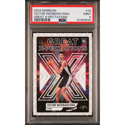 Graded 2023 Panini Donruss Victor Wembanyama Great Xpectations rookie basketball card PSA 9 mint condition