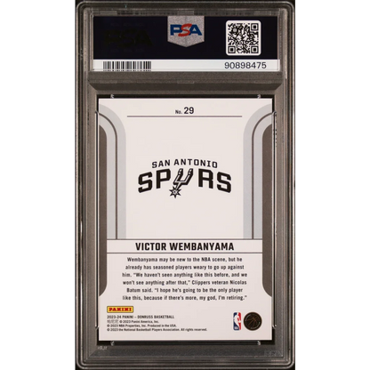 Graded 2023 Panini Donruss Victor Wembanyama #29 Rookie RC PSA 10 Card in Slab