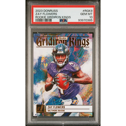 PSA graded 2023 Zay Flowers Rookie Gridiron Kings football card for collectors