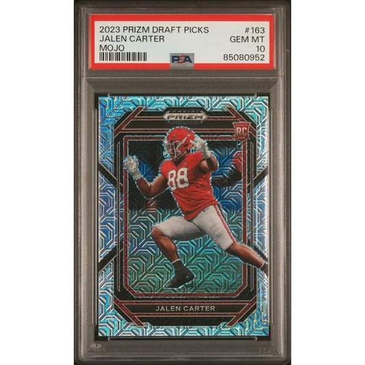 PSA Graded Jalen Carter 2023 Prizm Draft Picks Mojo Football Card