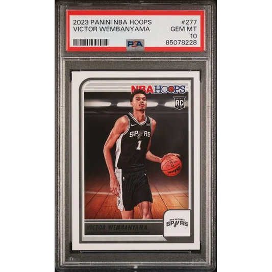 Graded PSA 10 Gem Mint 2023 Panini Hoops Victor Wembanyama #277 Rookie Card