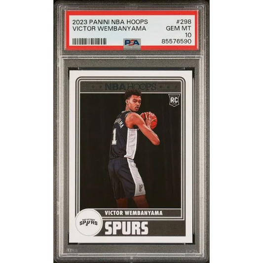 Graded 2023 Panini Hoops Victor Wembanyama #298 Rookie RC Basketball Card PSA 10 Gem Mint | Hall of Fame Sports Memorabilia | vintageantiquesgifts.com
