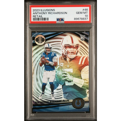 Graded 2023 Panini Illusions Anthony Richardson #46 Retail Rookie RC Football Card PSA 10 Gem Mint | Hall of Fame Sports Memorabilia | vintageantiquesgifts.com