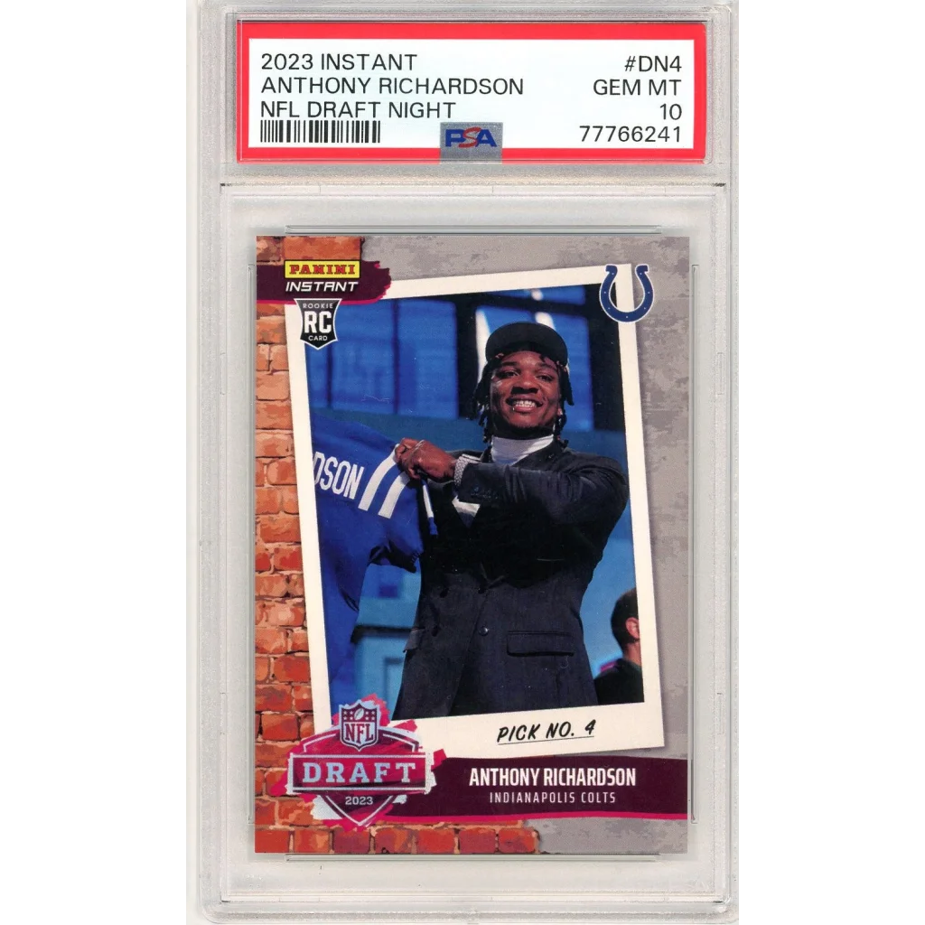 Graded 2023 Panini Instant Anthony Richardson #DN4 NFL Draft Night Rookie RC Football Card PSA 10 Gem Mint | Hall of Fame Sports Memorabilia | vintageantiquesgifts.com