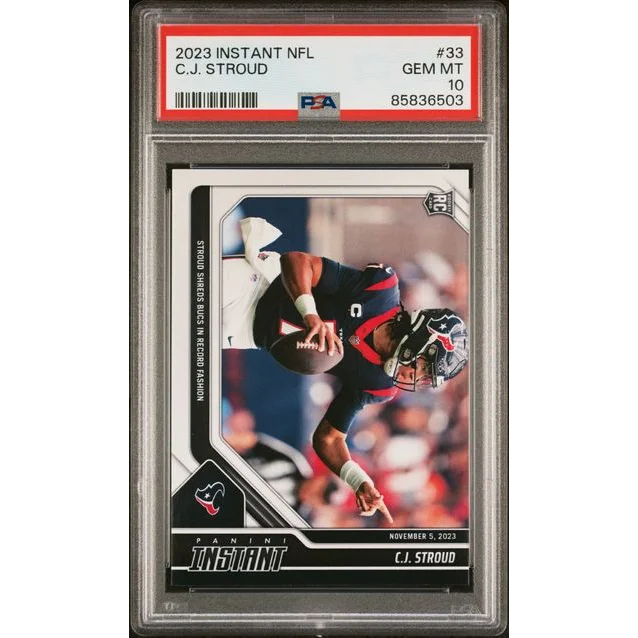 Graded 2023 Panini Instant CJ Stroud #33 Rookie RC Football Card PSA 10 Gem Mint | Hall of Fame Sports Memorabilia | vintageantiquesgifts.com