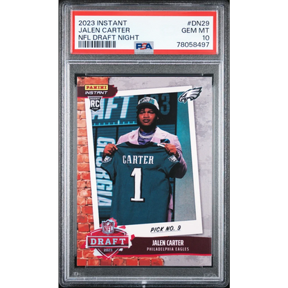 Graded 2023 Panini Instant Jalen Carter #DN29 NFL Draft Night Rookie RC Football Card PSA 10 | Hall of Fame Sports Memorabilia | vintageantiquesgifts.com