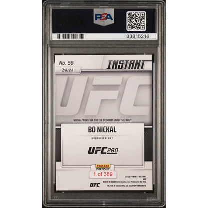 PSA 10 Graded 2023 Panini Instant UFC Bo Nickal Rookie Card 1/389