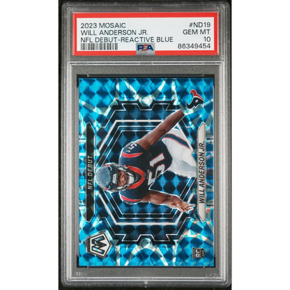 Graded PSA 10 2023 Panini Mosaic Will Anderson Jr. Reactive Blue Rookie Card