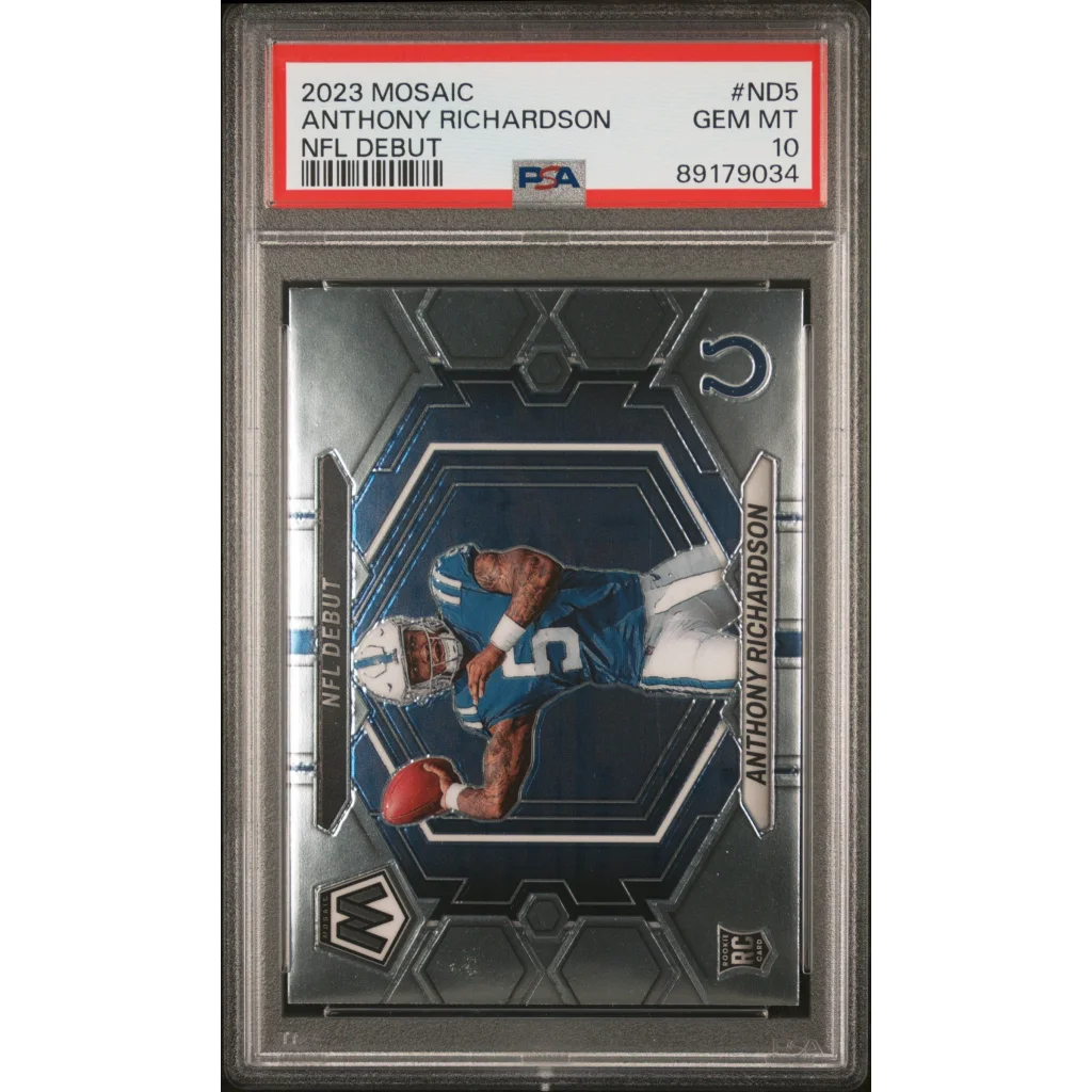 PSA GEM MT 10 Anthony Richardson 2023 Mosaic NFL Debut Card by Professional Sports Authenticator