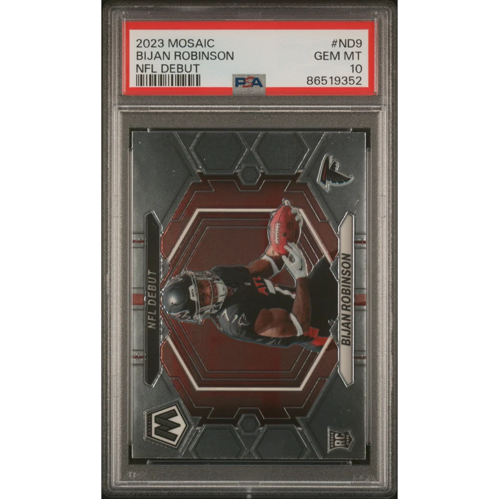 Graded 2023 Panini Mosaic Bijan Robinson NFL Debut RC PSA 10 Gem Mint