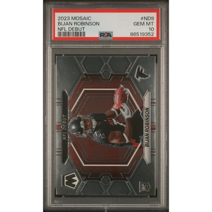 Graded 2023 Panini Mosaic Bijan Robinson NFL Debut RC PSA 10 Gem Mint