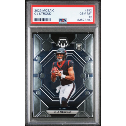 Graded 2023 Panini Mosaic CJ Stroud #292 Rookie RC Football Card PSA 10 Gem Mint | Hall of Fame Sports Memorabilia | vintageantiquesgifts.com