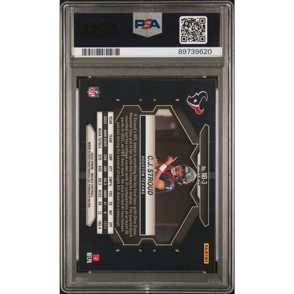 Graded PSA 10 2023 Panini Mosaic CJ Stroud NFL Debut Reactive Blue Rookie Card