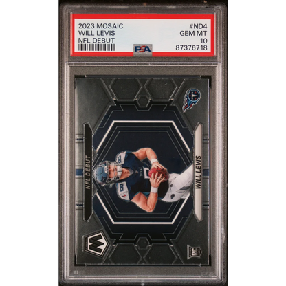 Graded 2023 Panini Mosaic Will Levis #ND4 NFL Debut Rookie RC Football Card PSA 10 Gem Mint | Hall of Fame Sports Memorabilia | vintageantiquesgifts.com