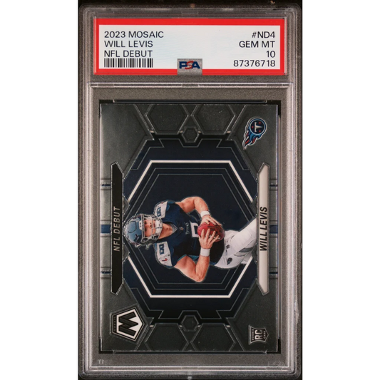 Graded 2023 Panini Mosaic Will Levis #ND4 NFL Debut Rookie RC Football Card PSA 10 Gem Mint | Hall of Fame Sports Memorabilia | vintageantiquesgifts.com
