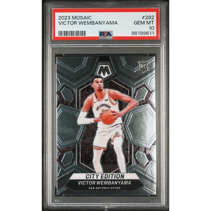 Graded 2023 Panini Mosaic Victor Wembanyama #282 RC PSA 10 Gem Mint Card