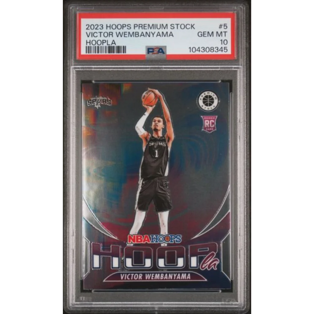 Graded PSA 10 2023 Panini Hoops Premium Stock #5 Victor Wembanyama rookie card