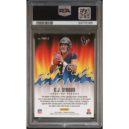 Graded 2023 Panini Phoenix CJ Stroud #PWF2 Playing With Fire Rookie RC Football Card PSA 10 Gem Mint | PSA 10 Gem Mint Graded Rookie Card | vintageantiquesgifts.com