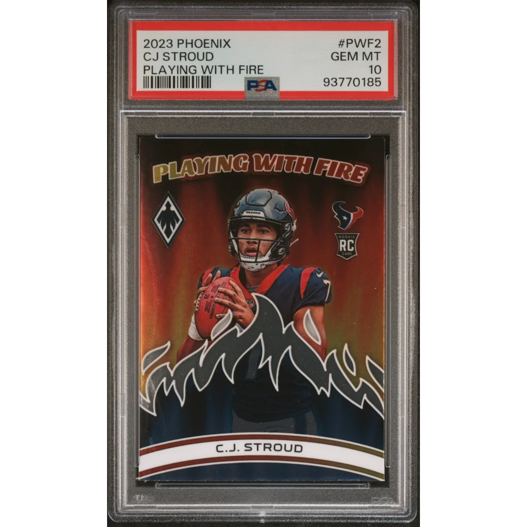Graded 2023 Panini Phoenix CJ Stroud #PWF2 Playing With Fire Rookie RC Football Card PSA 10 Gem Mint | Hall of Fame Sports Memorabilia | vintageantiquesgifts.com