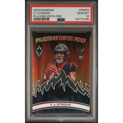 Graded 2023 Panini Phoenix CJ Stroud #PWF2 Playing With Fire Rookie RC Football Card PSA 10 Gem Mint | Hall of Fame Sports Memorabilia | vintageantiquesgifts.com