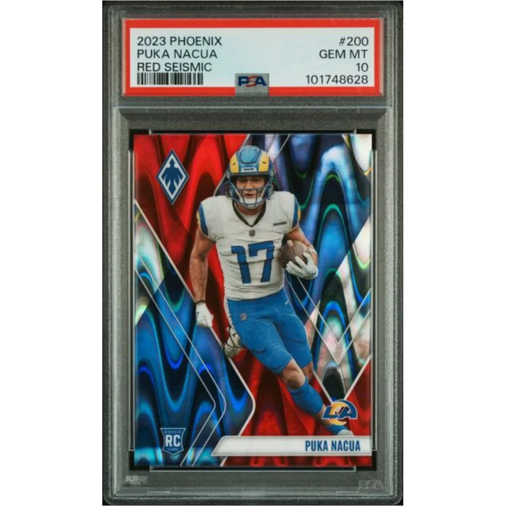 Graded 2023 Panini Phoenix Puka Nacua #200 Red Seismic /199 Rookie RC Football Card PSA 10 Gem Mint | Hall of Fame Sports Memorabilia | vintageantiquesgifts.com