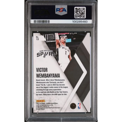 Graded PSA 10 2023 Panini Phoenix Victor Wembanyama #13 Rookie Card