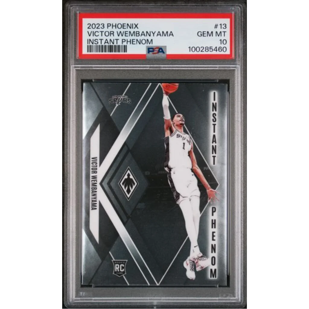 Graded PSA 10 Gem Mint 2023 Panini Victor Wembanyama Instant Phenom Rookie Card