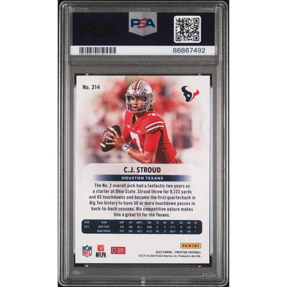Graded PSA 10 2023 Panini Prestige CJ Stroud Rookie RC Football Card