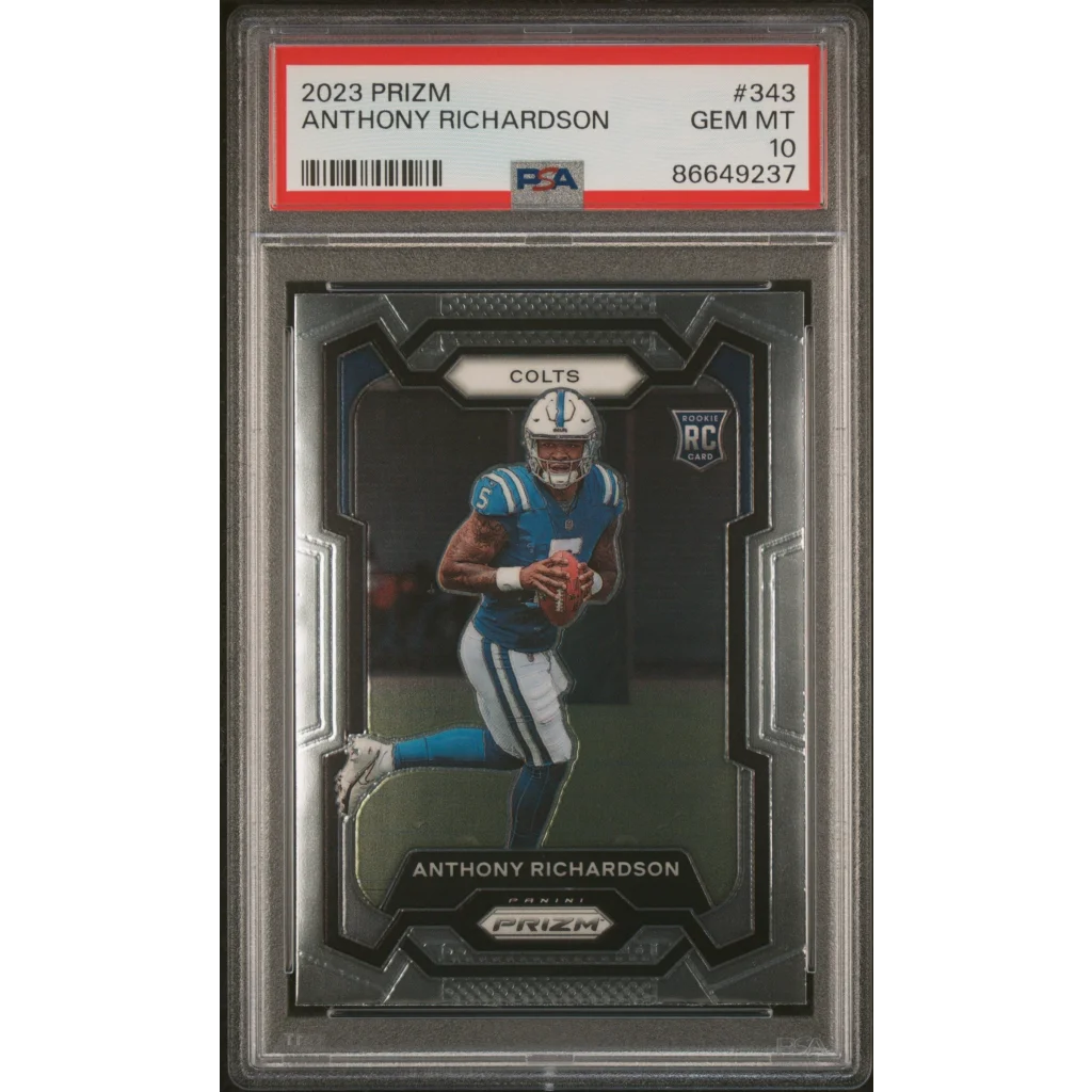Graded 2023 Panini Prizm Anthony Richardson #343 Rookie RC Football Card PSA 10 Gem Mint | Hall of Fame Sports Memorabilia | vintageantiquesgifts.com