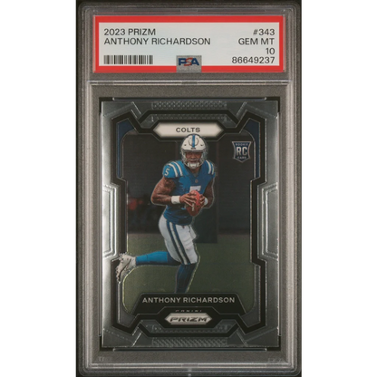 Graded 2023 Panini Prizm Anthony Richardson #343 Rookie RC Football Card PSA 10 Gem Mint | Hall of Fame Sports Memorabilia | vintageantiquesgifts.com