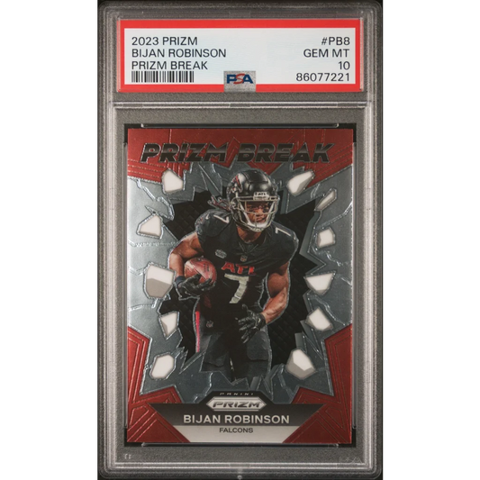 Graded PSA 10 2023 Panini Prizm Bijan Robinson Rookie Falcons Card