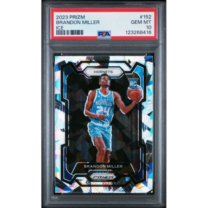Graded 2023 Panini Prizm Brandon Miller #152 Ice Rookie RC Basketball Card PSA 10 Gem Mint | Hall of Fame Sports Memorabilia | vintageantiquesgifts.com