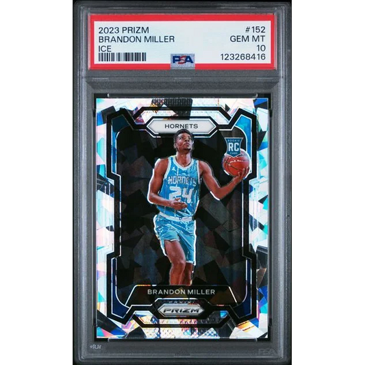 Graded 2023 Panini Prizm Brandon Miller #152 Ice Rookie RC Basketball Card PSA 10 Gem Mint | Hall of Fame Sports Memorabilia | vintageantiquesgifts.com