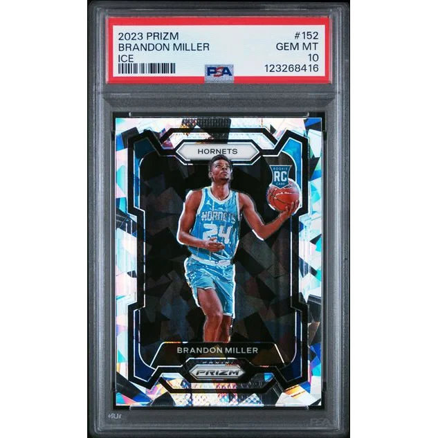 Graded 2023 Panini Prizm Brandon Miller #152 Ice Rookie RC Basketball Card PSA 10 Gem Mint