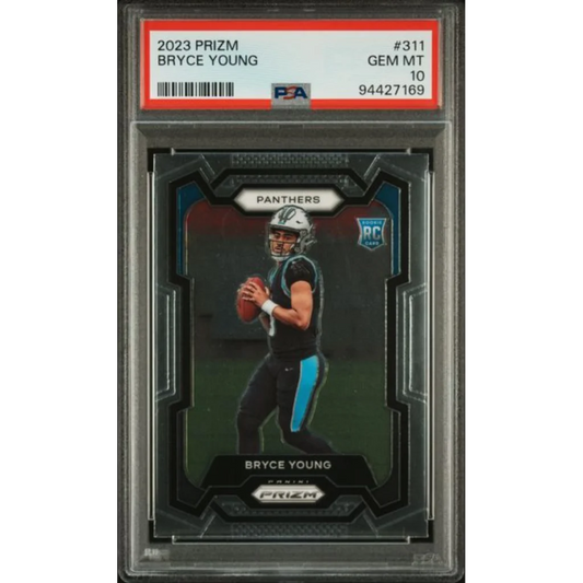 Graded 2023 Panini Prizm Bryce Young #311 Rookie RC Football Card PSA 10 Gem Mint | Hall of Fame Sports Memorabilia | vintageantiquesgifts.com
