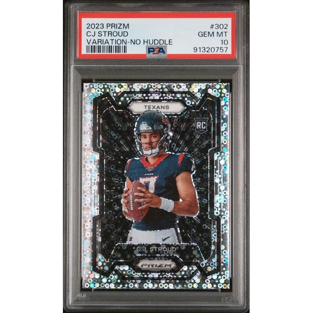 Graded PSA 10 2023 Panini Prizm CJ Stroud #302 No Huddle Rookie RC Card