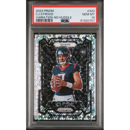 Graded PSA 10 2023 Panini Prizm CJ Stroud #302 No Huddle Rookie RC Card