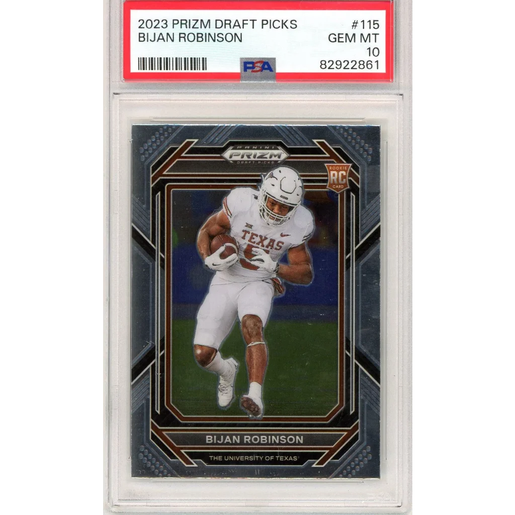 Graded PSA 10 Gem Mint Bijan Robinson 2023 Panini Prizm Rookie RC Card