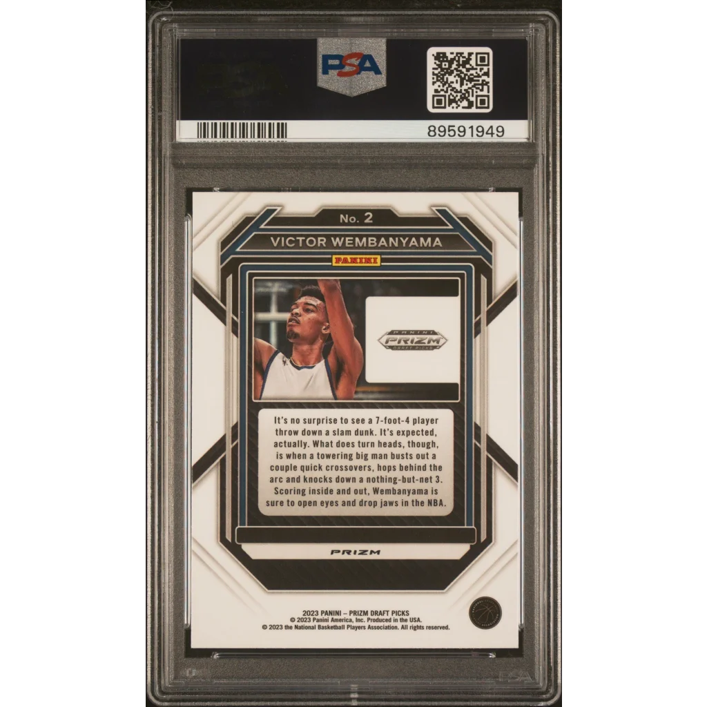 PSA graded Victor Wembanyama 2023 Prizm rookie card #2