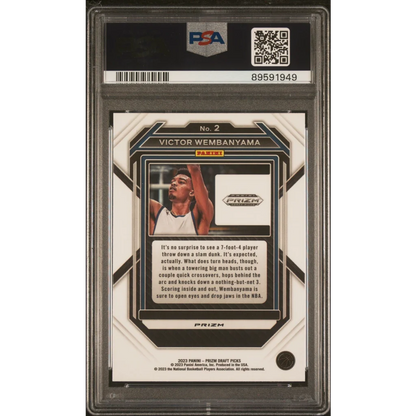 PSA graded Victor Wembanyama 2023 Prizm rookie card #2