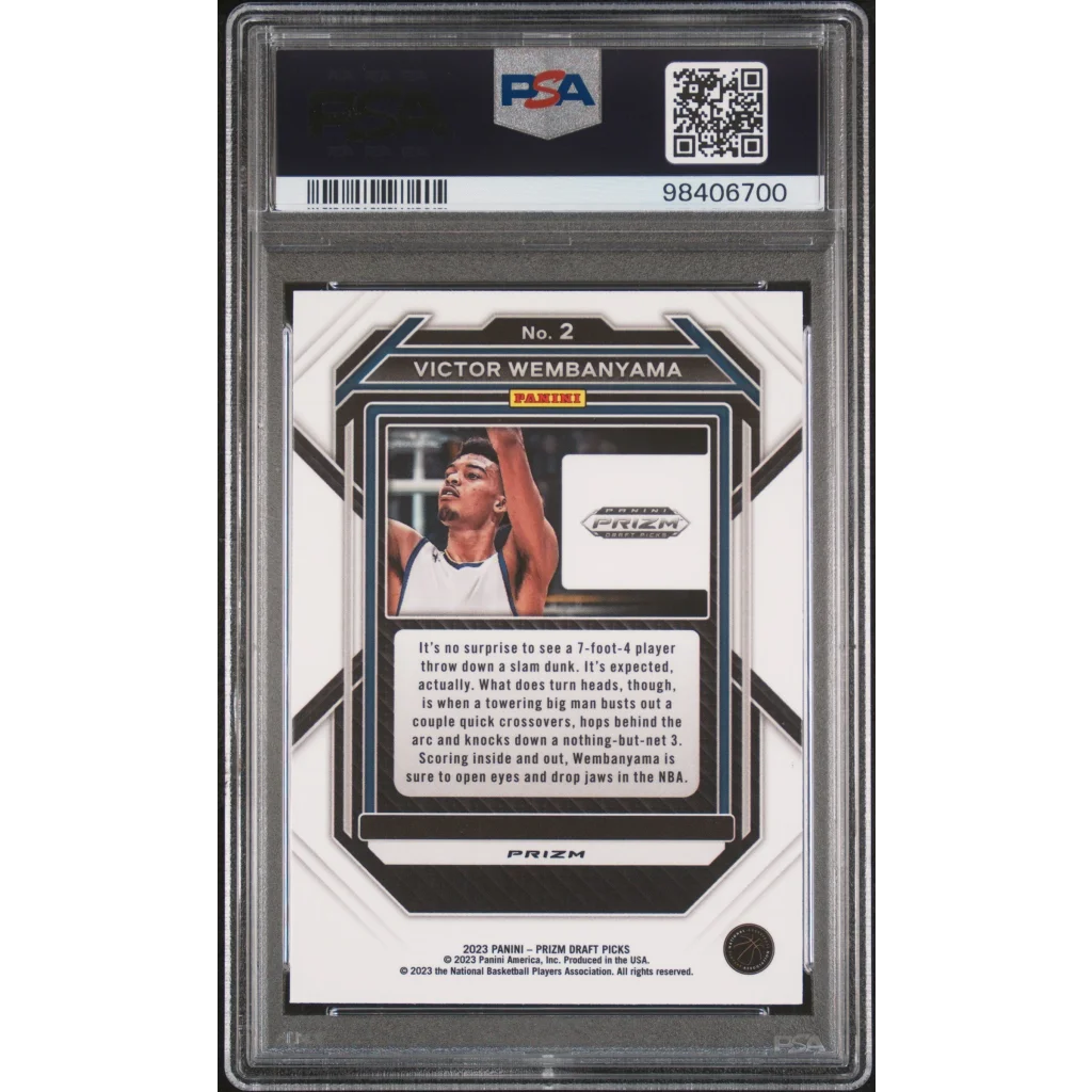 Graded PSA 10 2023 Panini Prizm Draft Picks Victor Wembanyama Red Ice Rookie Card