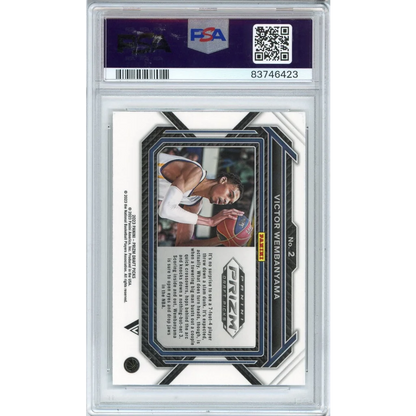 Graded PSA 10 2023 Panini Prizm Draft Picks Victor Wembanyama #2 Rookie Card