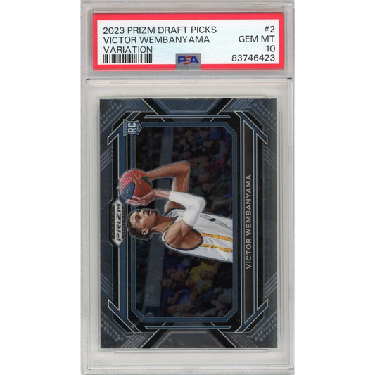Slabbed 2023 Victor Wembanyama Prizm Draft Picks rookie basketball card GEM MT 10