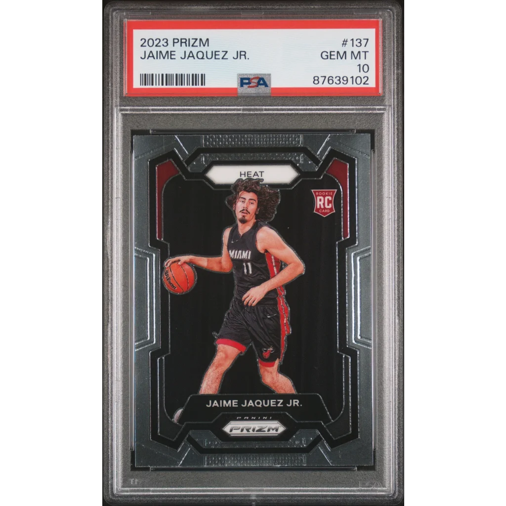 Graded 2023 Panini Prizm Jaime Jaquez Jr #137 Rookie RC Basketball Card PSA 10 Gem Mint | Hall of Fame Sports Memorabilia | vintageantiquesgifts.com