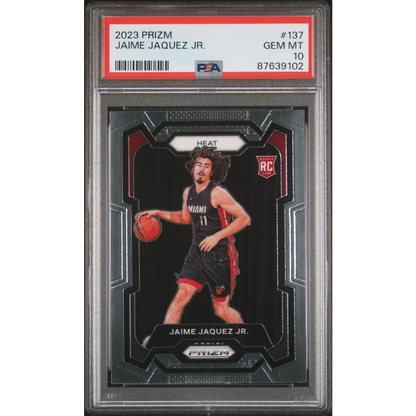 Graded 2023 Panini Prizm Jaime Jaquez Jr #137 Rookie RC Basketball Card PSA 10 Gem Mint | Hall of Fame Sports Memorabilia | vintageantiquesgifts.com