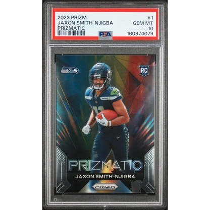 PSA 10 Jaxon Smith-Njigba 2023 Prizm Rookie Card Gem Mint Treasure image