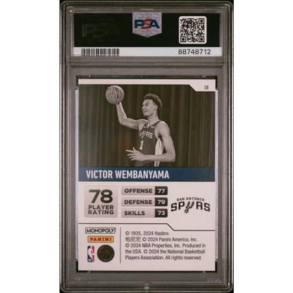 Graded PSA 10 Victor Wembanyama 2023 Panini Prizm Rookie Card
