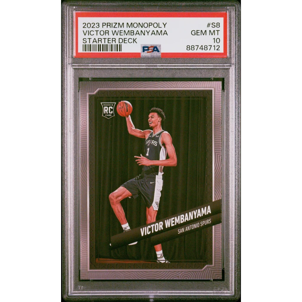 Graded 2023 Panini Prizm Monopoly Victor Wembanyama PSA 10 Rookie Card
