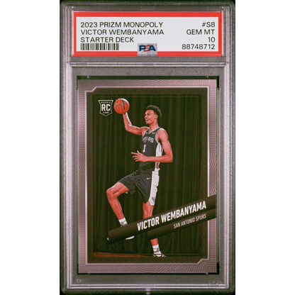 Graded 2023 Panini Prizm Monopoly Victor Wembanyama PSA 10 Rookie Card